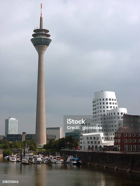 Rheinturm And Media Harbour Dusseldorf Stock Photo - Download Image Now - Düsseldorf, Capital Cities, Central Europe