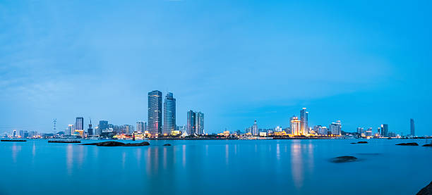istock panoramic view of xiamen skyline in nightfall 518314031