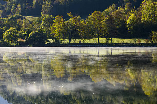 Fog at Le Lauzet Ubaye_1 stock photo