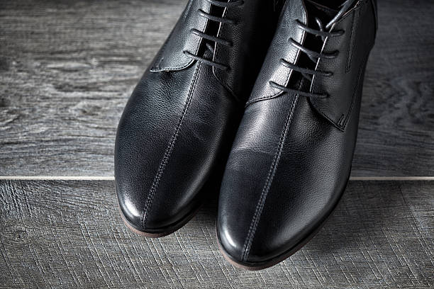 istock New men leather black shoes 518323228