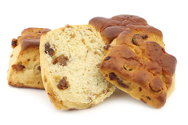 istock traditional english scones with raisins and a cut one 518323888
