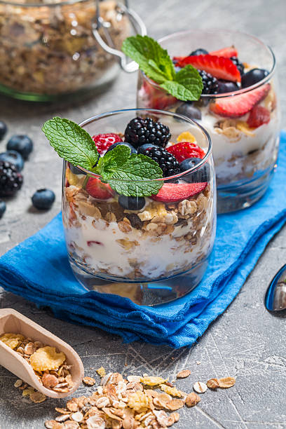 istock Homemade yogurt with baked granola 518324092