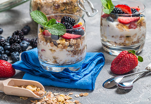 istock Homemade yogurt with baked granola 518324168