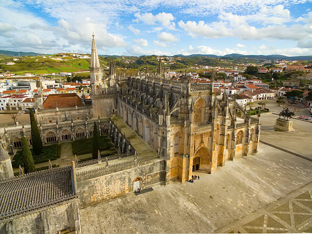 The Monastery of Batalha aerial view Aerial view of The Monastery of Batalha - originally, and officially known, as the Monastery of Saint Mary of the Victory, Portugal batalha photos stock pictures, royalty-free photos & images