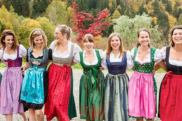 Women in traditional cloth having fun