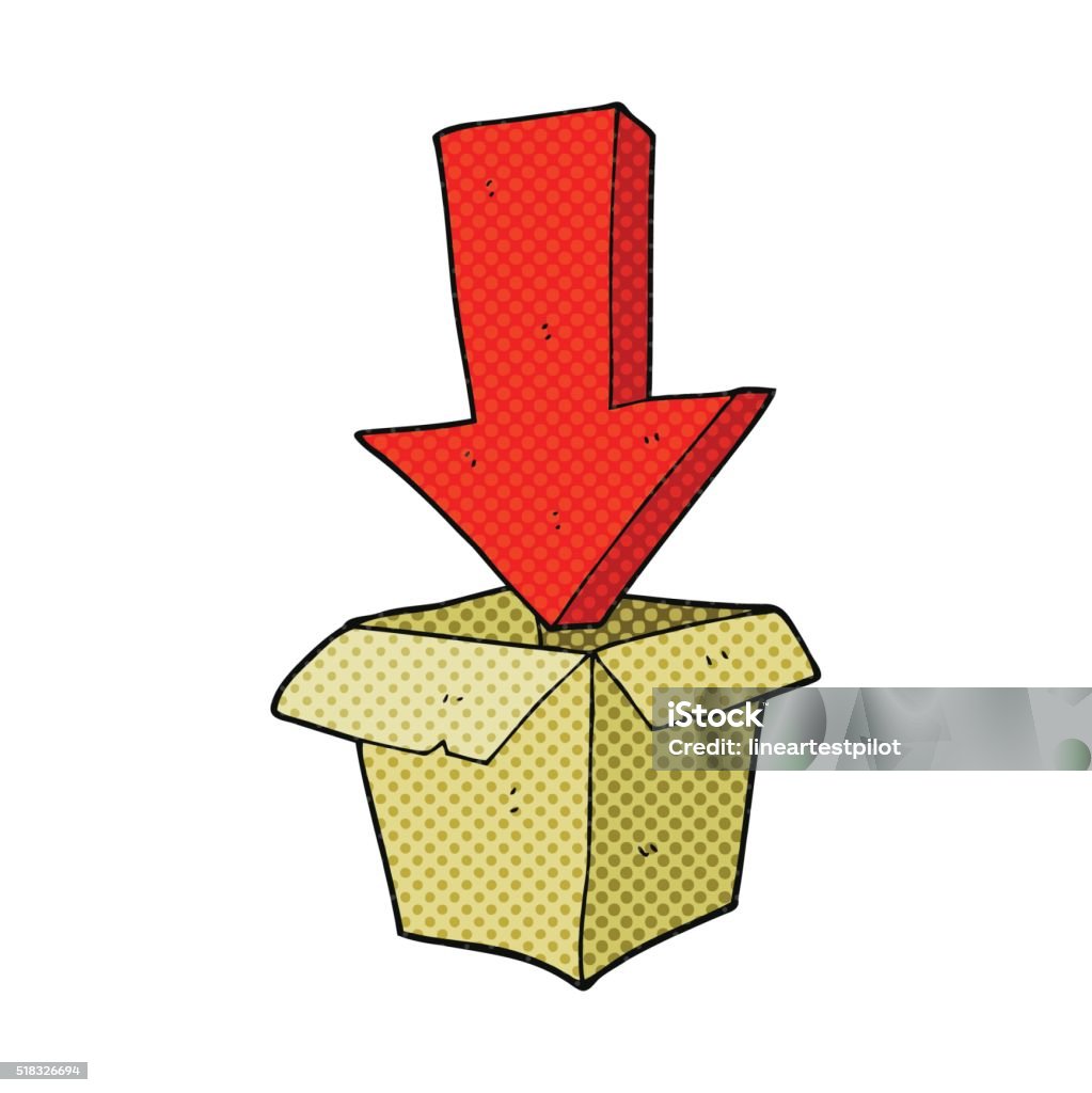 Cartoon Empty Box With Arrow Stock Illustration - Download Image Now
