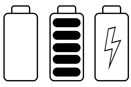 Battery icon on white background