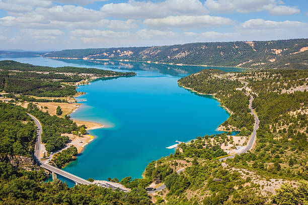 istock Picturesque lake with turquoise water 518336596