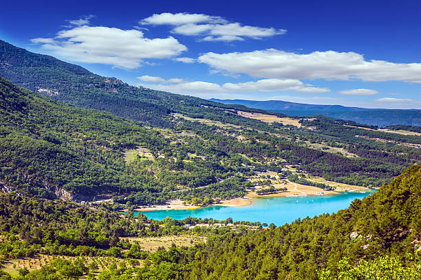 istock The lake among wooded hills 518337688