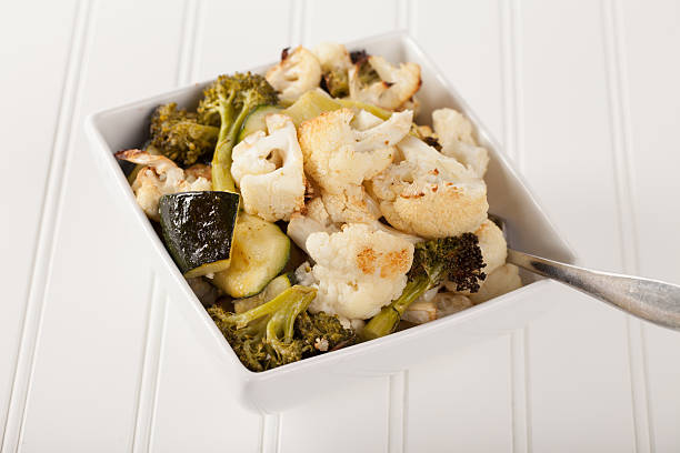 istock Roasted Cauliflower, Broccoli, and Zucchini top view 518343910