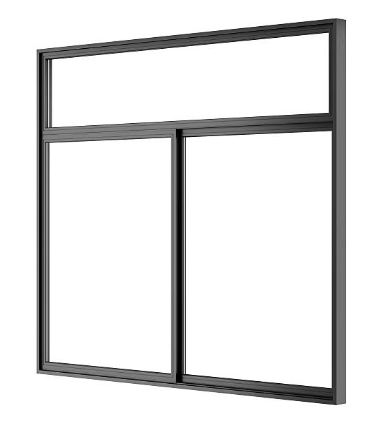 istock black metallic window isolated on white background 518347368
