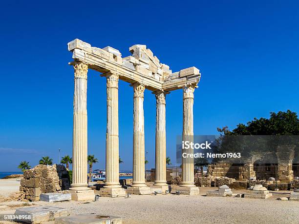 Temple Of Apollon Side Turkey Stock Photo - Download Image Now - Temple Of Apollo - Naxos, Side View, Ancient