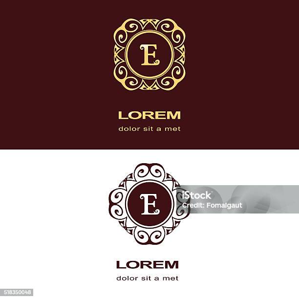 Monogram Design Elements Graceful Template Letter Emblem Sign E Vector ...