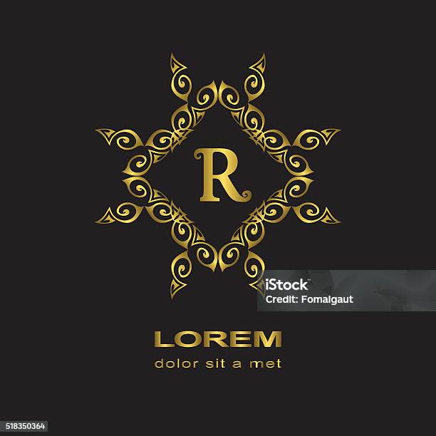 Monogram For R Monogram Design Elements Graceful Template Letter Emblem R Vector ...