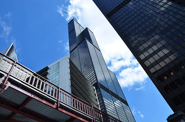 istock Low Angle View of skyscrapers in Chicago 518351154