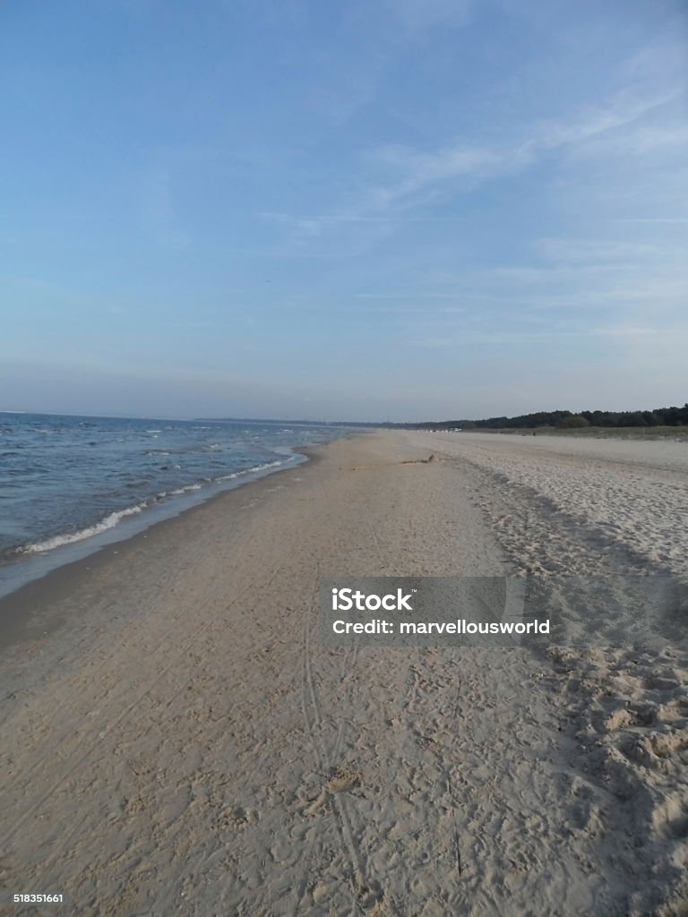 lonely beach on the island of Usedom toward Swinemunde Ahlbeck Stock Photo