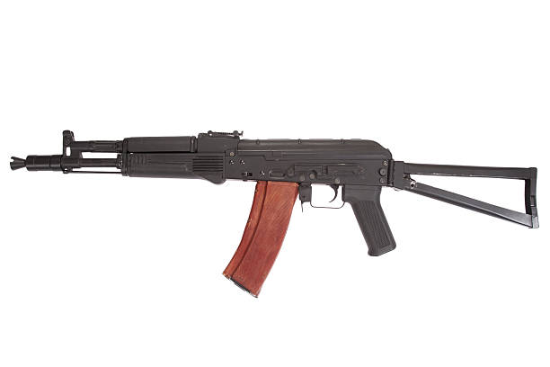 istock Kalashnikov AK105 modern assault rifle on white 518351831