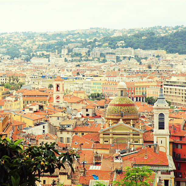 istock Tile roofs of Nice(France), view from above 518354207