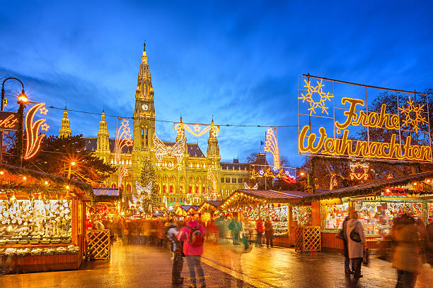Christmas market in Vienna stock photo