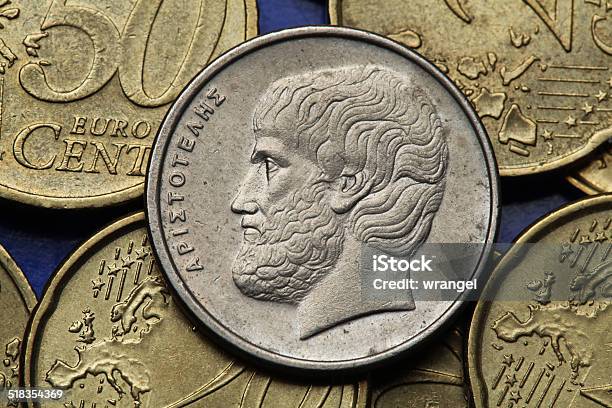 Coins Of Greece Stock Photo - Download Image Now - Aristotle, Ancient Greece, Coin