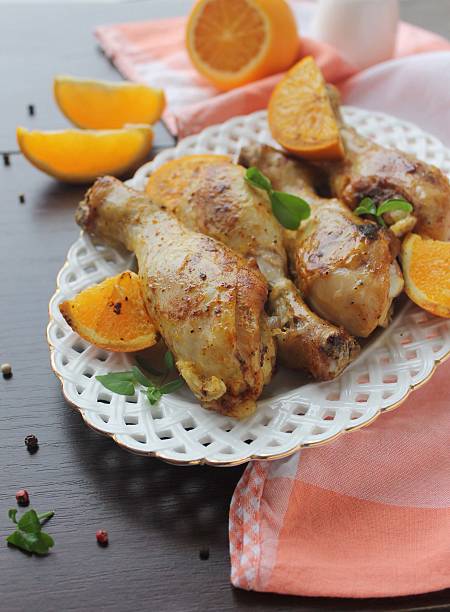 istock Roasted chicken legs in cast iron skillet, selective focus 518355076