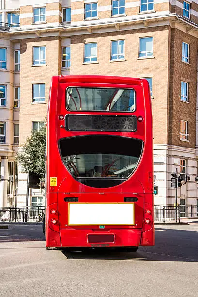 A London Red Bus in the morning