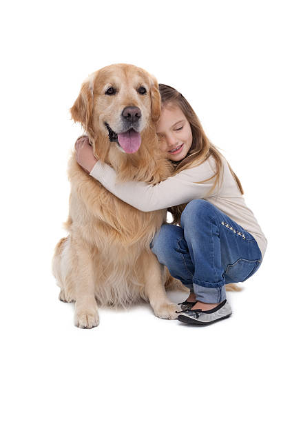 istock Happy girl holding her dog 518356037