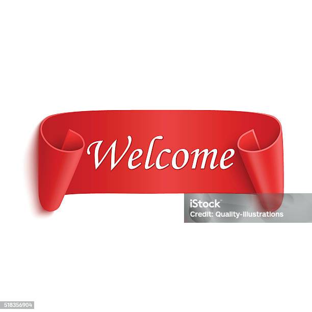 Welcome Red Color Design Welcome Red Realistic Sticker Stock Illustration - Download Image Now ...