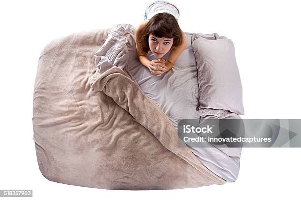 Top View Of Young Woman Praying In The Bedroom Stock Photo - Download Image Now - Adult, Beautiful People, Beauty