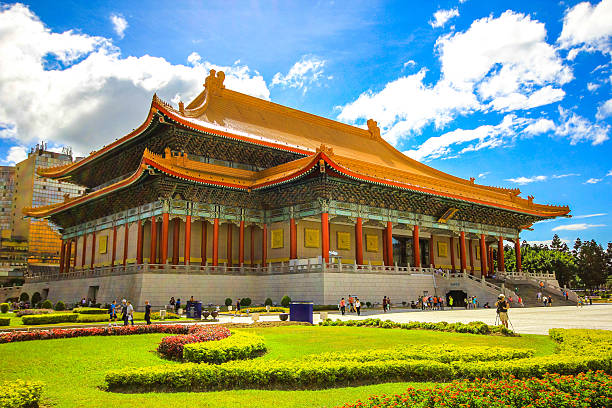 Chiang Kai-shek" Memorial Hall Traditional Chinese Architecture: CKS Memorial Concert Hall, Taipei chiang kai shek photos stock pictures, royalty-free photos & images