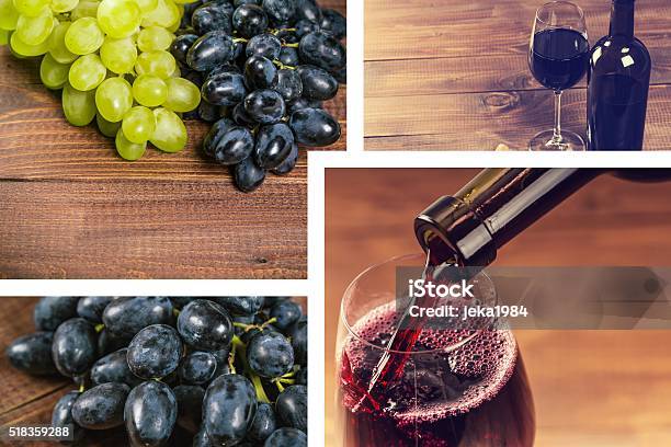 Beautiful Collage With The Wine Stock Photo - Download Image Now - Alcohol - Drink, Alcohol Abuse, Backgrounds