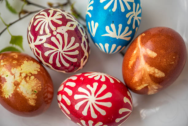 istock Homemade traditional decorated Eastern or Paschal eggs 518361054