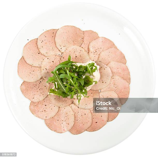 Vitello Tonnato Feeding At Home Stock Photo - Download Image Now - Appetizer, Arugula, Backgrounds