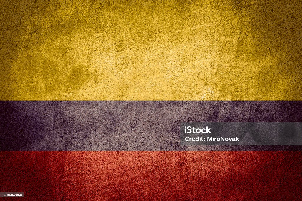 flag of Colombia flag of Colombia or Colombian banner on rough pattern background Colombia Stock Photo