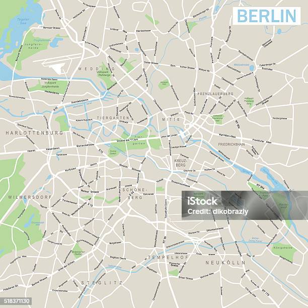 Berlin Map Stock Illustration - Download Image Now - Berlin, Map, Vector