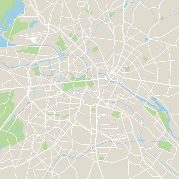Abstract city map - Illustration Map source : http://www.lib.utexas.edu/maps/world_cities/txu-oclc-13397481.jpg. city map illustrations stock illustrations