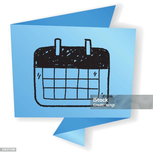 Monthly Calendar Doodle Drawing Stock Illustration - Download Image Now - Backgrounds, Business, Business Finance and Industry