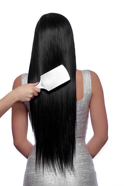 brushing my long black hair