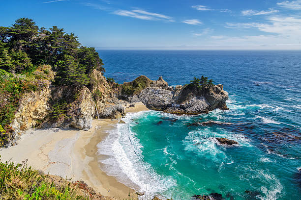 istock Beach and Falls, Julia Pfeiffer Beach, McWay Falls, California 518376651