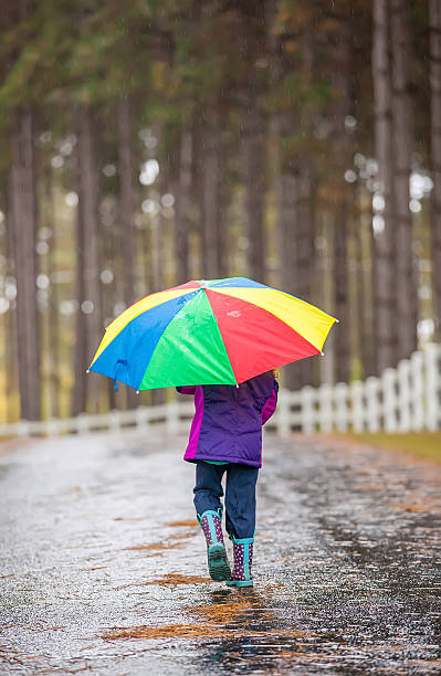 istock Girl Walking With Umbrella 518376863