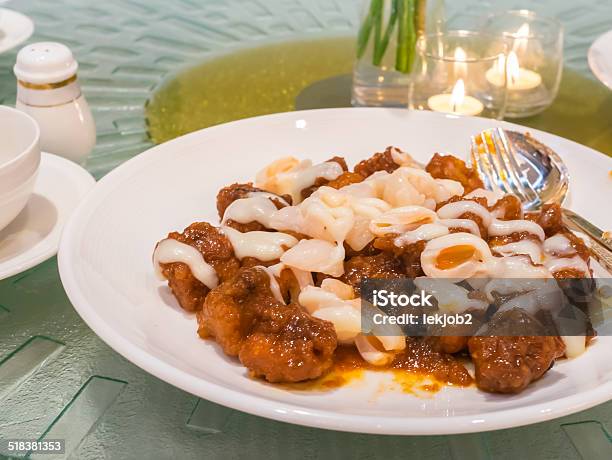 Deepfried Pork Spare Ribs With Red Wine And Mayonnaise Sauce Stock Photo - Download Image Now