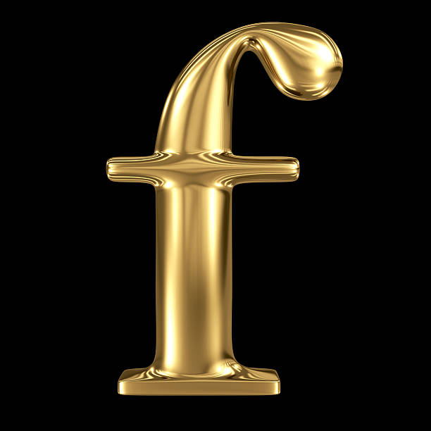 istock Golden letter f lowercase high quality 3d render isolated 518383121