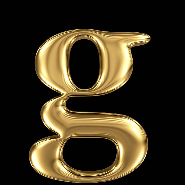 istock Golden letter g lowercase high quality 3d render isolated 518383133