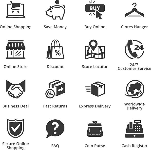 e-commerce-icons-set 5 - overnight delivery stock-grafiken, -clipart, -cartoons und -symbole