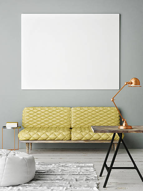 istock Mock up poster with vintage hipster loft interior background 518383432