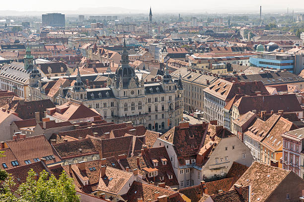 istock Graz aerial cityscape, Austria 518383588