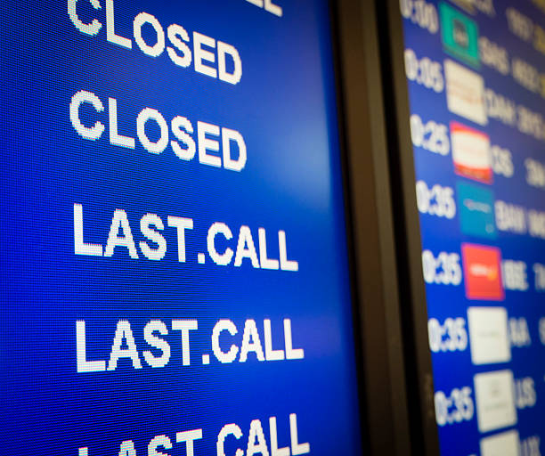 istock Airport annunciator panel showing Last Call 518383766
