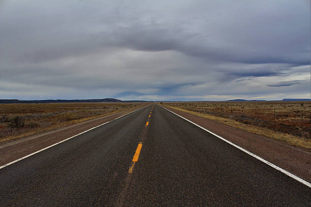 istock Empty Stretch of Route 66 Under Overcast Sky 518383936