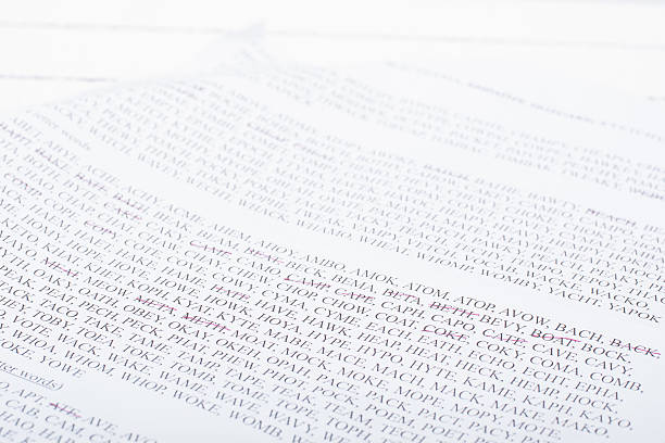 istock Sheet with words from entertaining game, sorted by number of 518384000