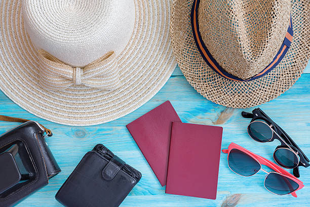 istock Summer hats  and other travel accessories 518384374